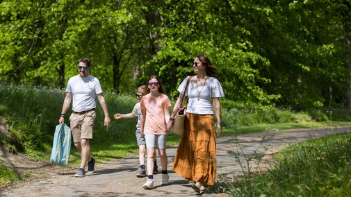 Exploring the Woodland Walk in the Pleasure Garden at Petworth